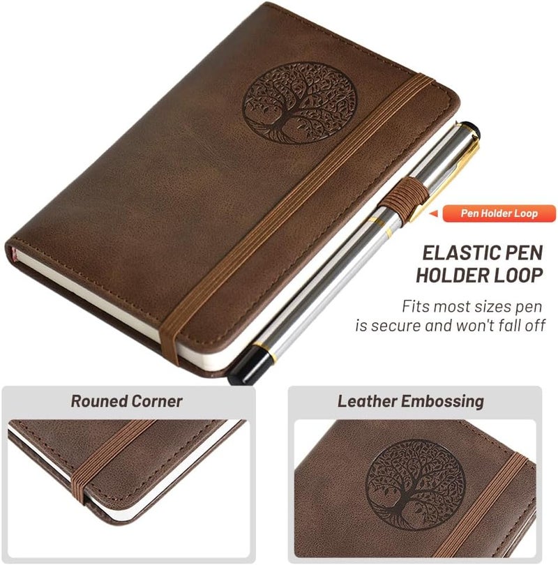 BIYUNRO Small Pocket Notebook, Leather Journal Mini (Black) - Image 3